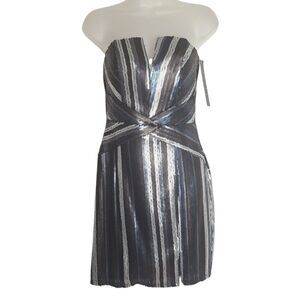 Trixxi Womens Strapless Sequined Mini Dress Elegant Coctail Party Medium